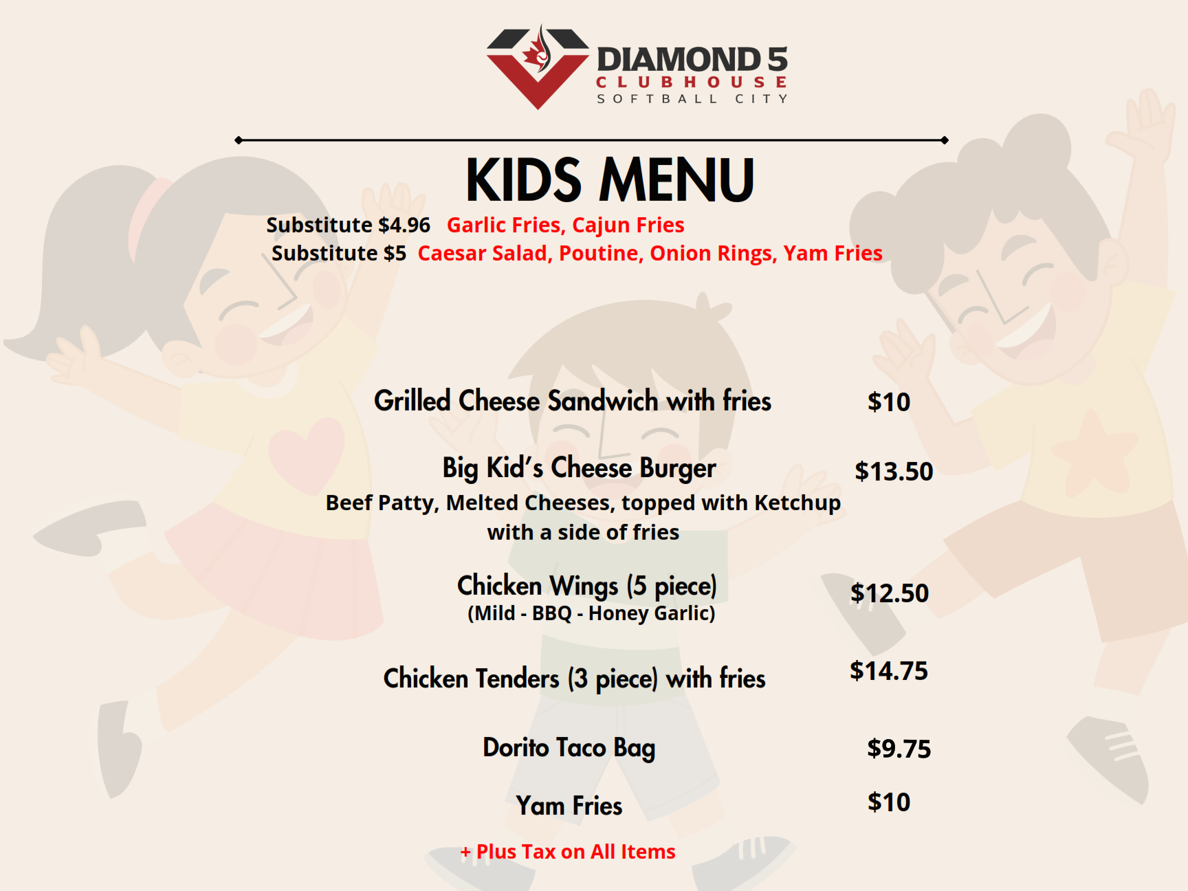 kids menu 