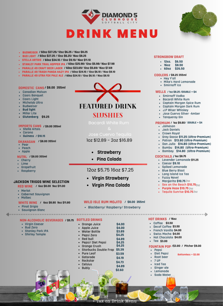 Canada Cup Drink Menu